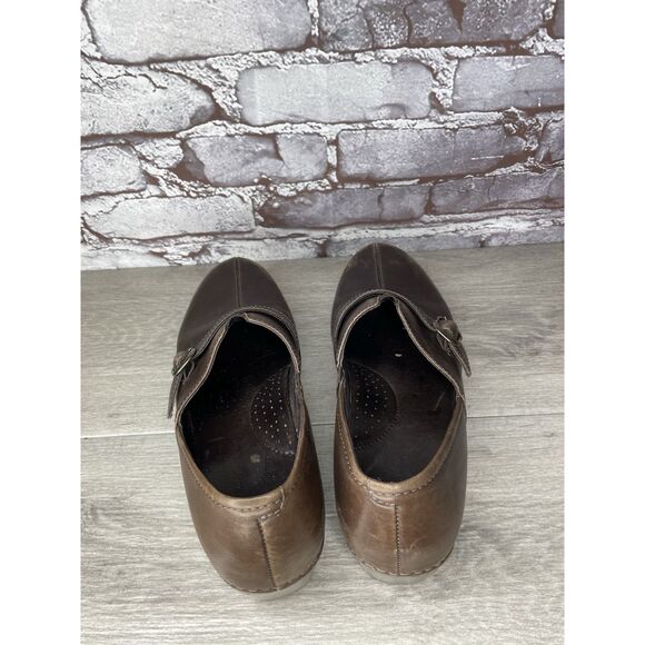 Dansko Tamara Chocolate Leather Strap Clogs Shoes Women Sz 40EU/9M US 4800457800 - Picture 5 of 16